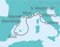 Itinerário do Cruzeiro Itália, França, Espanha - Royal Caribbean