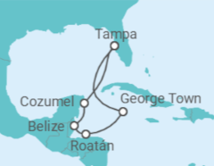 Itinerário do Cruzeiro Ilhas Caimão, Belize, México - Carnival Cruise Line