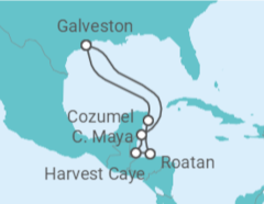 Itinerário do Cruzeiro México, Honduras - NCL Norwegian Cruise Line