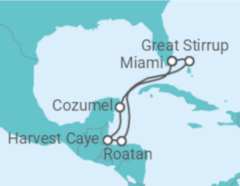 Itinerário do Cruzeiro Honduras, México - NCL Norwegian Cruise Line