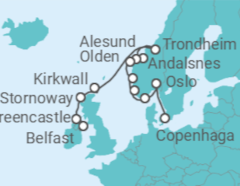 Itinerário do Cruzeiro De Belfast (Reino Unido) a Copenhaga - Silversea