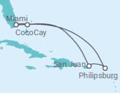 Itinerário do Cruzeiro Sint Maarten, Porto Rico - Royal Caribbean