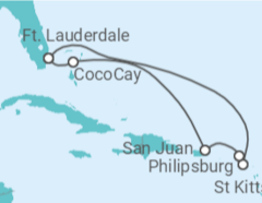 Itinerário do Cruzeiro Sint Maarten, Porto Rico - Royal Caribbean