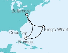 Itinerário do Cruzeiro Bermudas, Bahamas - Royal Caribbean