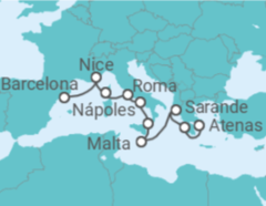 Itinerário do Cruzeiro De Atenas a Barcelona - Holland America Line