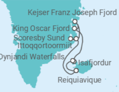 Itinerário do Cruzeiro Islândia - Silversea