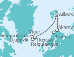 Itinerário do Cruzeiro De Tromso (Noruega) a Reiquiavique - Silversea