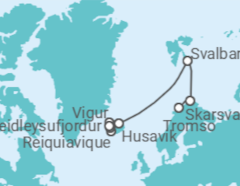 Itinerário do Cruzeiro De Reiquiavique a Tromso (Noruega) - Silversea