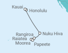 Itinerário do Cruzeiro EUA, Polinésia Francesa - Silversea