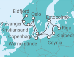 Itinerário do Cruzeiro Noruega, Dinamarca, Alemanha, Polónia, Lituânia, Letónia, Suécia - MSC Cruceros