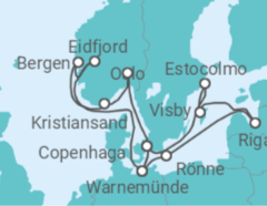 Itinerário do Cruzeiro Noruega, Dinamarca, Alemanha, Letónia, Suécia - MSC Cruzeiros