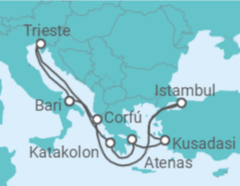 Itinerário do Cruzeiro Itália, Grécia, Turquia - MSC Cruceros