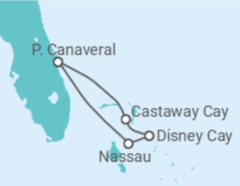 Itinerário do Cruzeiro Bahamas - Disney Cruise Line