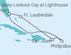 Itinerário do Cruzeiro Porto Rico, Sint Maarten - Disney Cruise Line