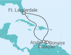 Itinerário do Cruzeiro Curaçao, Bonaire, Santo Eustáquio e Saba, Aruba - Holland America Line