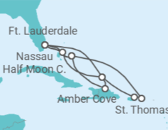 Itinerário do Cruzeiro Bahamas, EUA, Porto Rico, Ilhas Virgens Americanas - Holland America Line