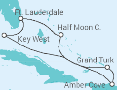 Itinerário do Cruzeiro Bahamas, EUA - Holland America Line
