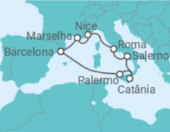 Itinerário do Cruzeiro França, Itália - Virgin Voyages