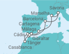 Itinerário do Cruzeiro Espanha, França, Itália, Marrocos, Gibraltar - Costa Cruzeiros