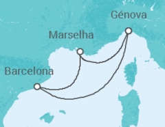 Itinerário do Cruzeiro Itália, Espanha - MSC Cruzeiros