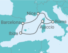 Itinerário do Cruzeiro França, Itália, Espanha - Virgin Voyages