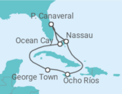 Itinerário do Cruzeiro Bahamas, Jamaica, Ilhas Caimão, EUA - MSC Cruzeiros