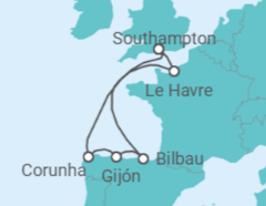 Itinerário do Cruzeiro Espanha, França - Cunard