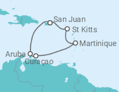 Itinerário do Cruzeiro Aruba, Curaçao, Martinique - Virgin Voyages