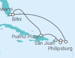 Itinerário do Cruzeiro Sint Maarten, Ilhas Virgens Britânicas, Porto Rico - Virgin Voyages