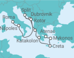 Itinerário do Cruzeiro Itália, Croácia, Montenegro, Grécia - Princess Cruises