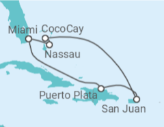 Itinerário do Cruzeiro Bahamas, Jamaica - Royal Caribbean
