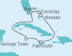 Itinerário do Cruzeiro Bahamas, Jamaica, Ilhas Caimão - Royal Caribbean
