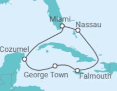 Itinerário do Cruzeiro Bahamas, México, Ilhas Caimão, Jamaica - Royal Caribbean