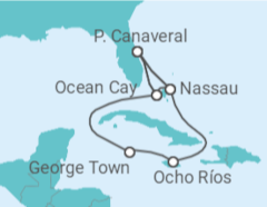 Itinerário do Cruzeiro Bahamas, EUA, Jamaica, Ilhas Caimão - MSC Cruzeiros
