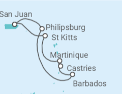 Itinerário do Cruzeiro Sint Maarten, Barbados, Santa Lúcia, Martinique - Virgin Voyages