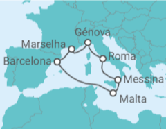 Itinerário do Cruzeiro Itália, Malta, Espanha, França - MSC Cruzeiros