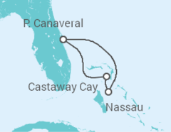 Itinerário do Cruzeiro Bahamas - Disney Cruise Line
