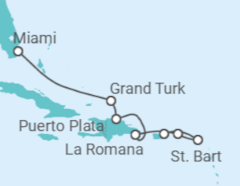 Itinerário do Cruzeiro Bahamas, República Dominicana, Guadalupe - Explora Journeys