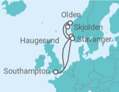 Itinerário do Cruzeiro Noruega - Princess Cruises