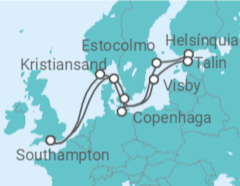 Itinerário do Cruzeiro Dinamarca, Alemanha, Suécia, Finlândia, Estónia - Princess Cruises