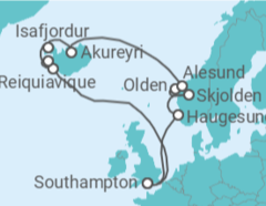 Itinerário do Cruzeiro Noruega, Islândia - Princess Cruises