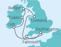 Itinerário do Cruzeiro Reino Unido, Irlanda - Princess Cruises