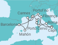 Itinerário do Cruzeiro França, Itália, Espanha - Explora Journeys