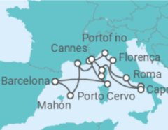 Itinerário do Cruzeiro Itália, França, Espanha - Explora Journeys