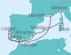 Itinerário do Cruzeiro Espanha, Portugal, Itália - MSC Cruzeiros