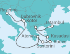 Itinerário do Cruzeiro Croácia, Montenegro, Grécia, Turquia - NCL Norwegian Cruise Line