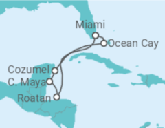 Itinerário do Cruzeiro Coração das Caraíbas 2027/2028 - MSC Cruzeiros