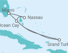 Itinerário do Cruzeiro Maravilha das Caraíbas 2026/2027 - MSC Cruzeiros