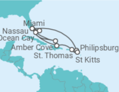 Itinerário do Cruzeiro  Sol das Bahamas 2026/2027 - MSC Cruzeiros