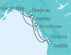 Itinerário do Cruzeiro Alasca - Princess Cruises